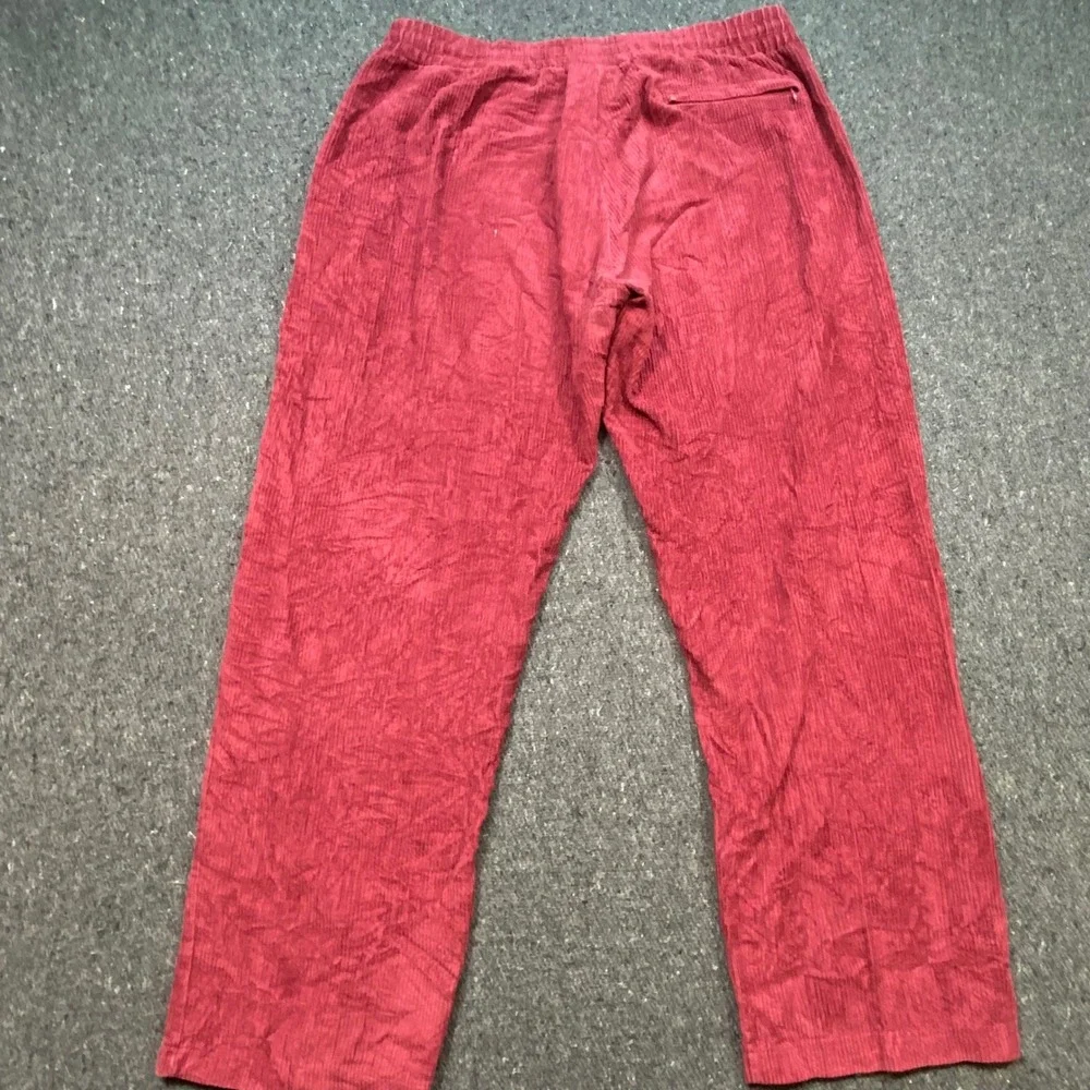 Krooked Skateboards Corduroy Pants Sz XL Mens Burgundy Skater Eyes Logo Lounge